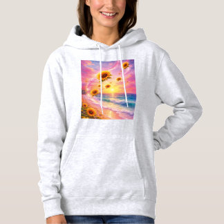Camiseta Sueño Marino de Girasoles: Atardecer en la Playa