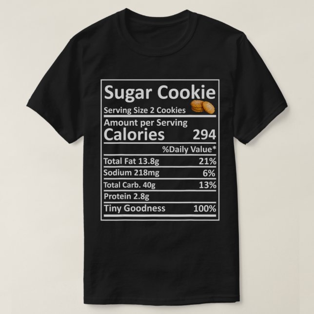 Camiseta Sugar Cookie Nutrition Family Matching Funny Thank (Frente do Design)