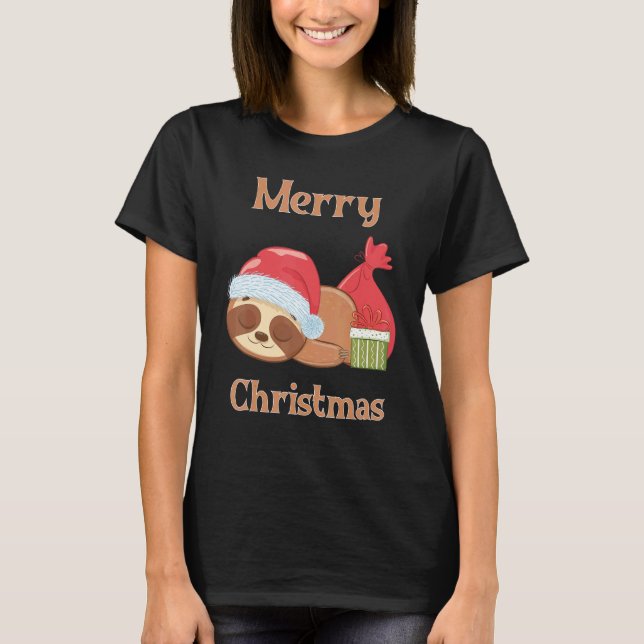 Camiseta Sugar Cute Sloth Christmas 4 (Frente)