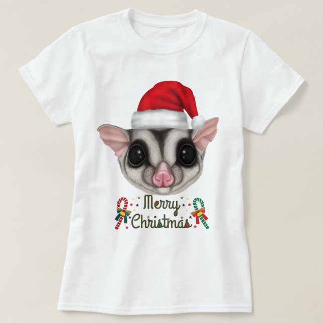 Camiseta Sugar Glider da Edição de Natal (Frente do Design)