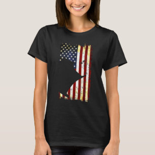 Camiseta Sugar Glider Silhouette American Flag 4 De Julho