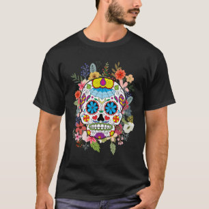 Camiseta Sugar Skull Dia De Los Muertos Dia dos Mortos T-