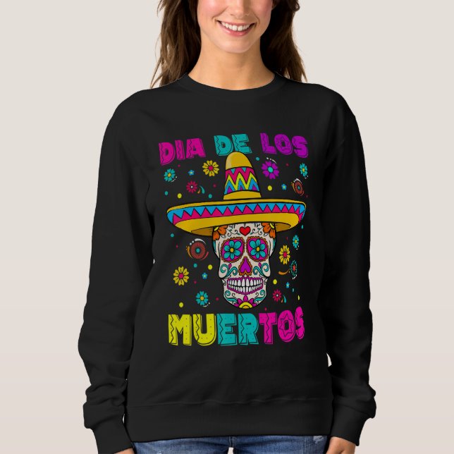 Camiseta Sugar Skull Dia de Los Muertos Mexican Day of The  (Frente)