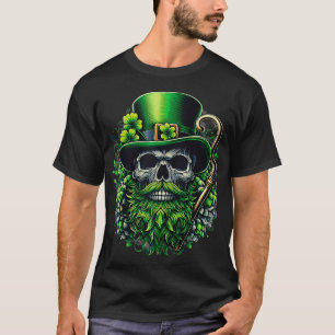 Camiseta Sugar Skull Dia de São Patrício Irish Skull