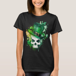 Camiseta Sugar Skull Dia de São Patrício Irlandês Leprechau