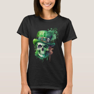 Camiseta Sugar Skull Dia de São Patrício Irlandês Leprechau