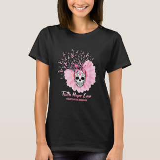 Camiseta Sugar Skull Faith Espero Amar o Cancer da margarid