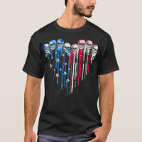 Sugar Skull Heart American Flag 4 de julho Patrio
