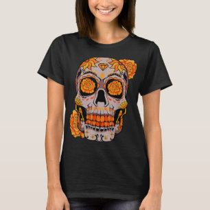 Camiseta Sugar Skull Lpreguiçoso Halloween Costume Legal Bo