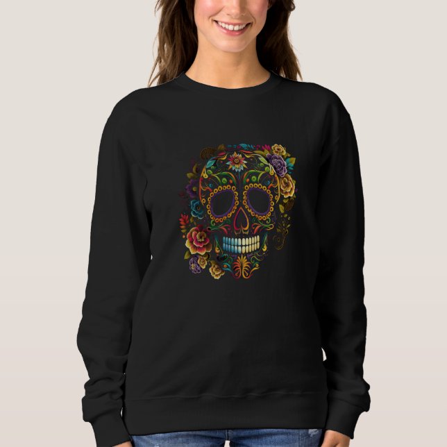 Camiseta Sugar Skull Mardi Gras (Frente)