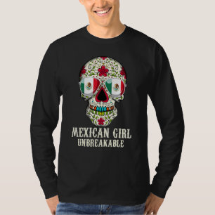 Camiseta Sugar Skull Mexicana Rapariga Inseparável Patrimôn