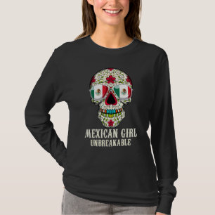 Camiseta Sugar Skull Mexicana Rapariga Inseparável Patrimôn