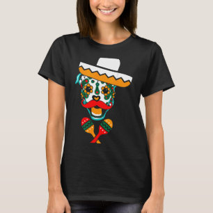 Camiseta Sugar Skull Pitbull Sombrero Mustache Maracas Lega