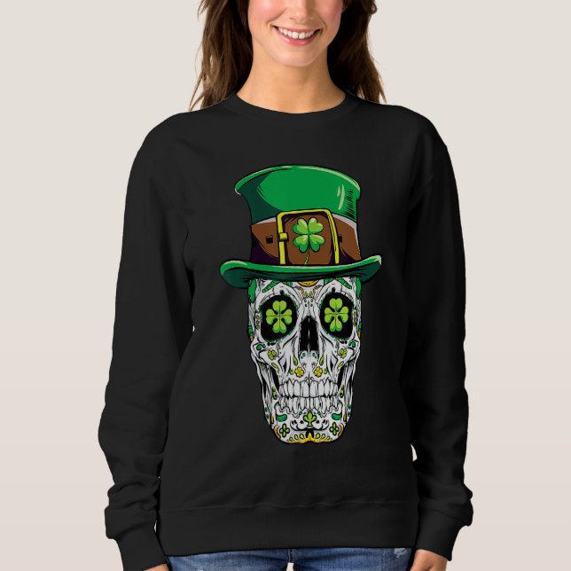 Camiseta Sugar Skull St Patricks Day Of The Dead Women Men  (Frente)