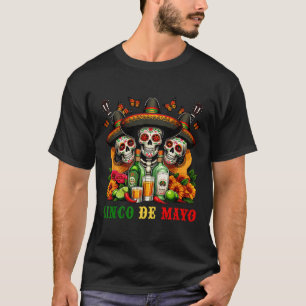 Camiseta Sugar Skull Tequila Cinco De Mayo Mexicano Fiesta