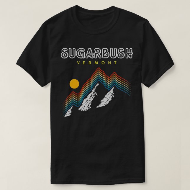Camiseta Sugarbush Vermont USA Ski Resort 1980s Retro (Frente do Design)