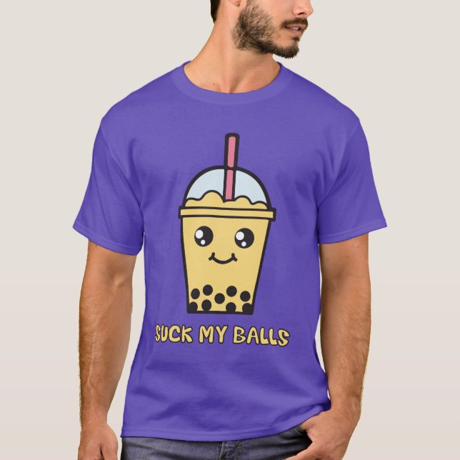 Camiseta Sugue minhas bolas (o chá da bolha) (Frente)