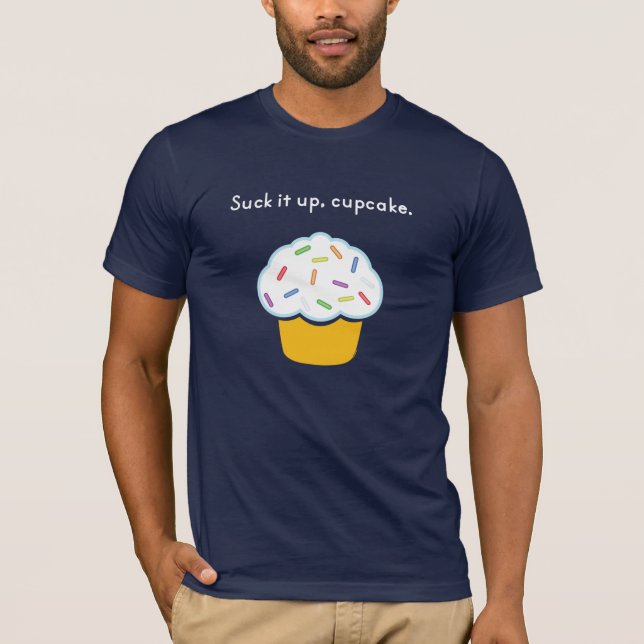 Camiseta sugue-o acima do cupcake (Frente)