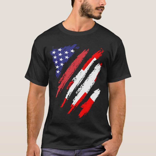 Camiseta Suiça Americana Grown Flag USA Patriot Herita (Frente)