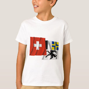 Camiseta Suiça & bandeiras de ondulação de Graubuenden