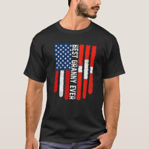 Camiseta Suiça de Bandeira Americana Melhor Avó Ever Fa