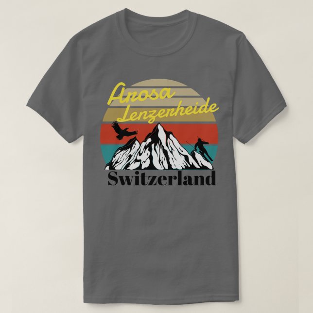 Camiseta Suiça de esqui Arosa Lenzerheide (Frente do Design)