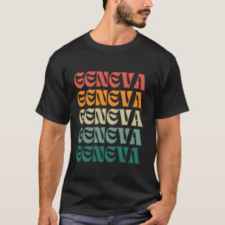 Camiseta Suiça de Genebra Retrô Aestético de Viagem de Vint