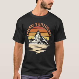 Camiseta Suiça de Luzerna Atração de Montanhas Suíça Swi