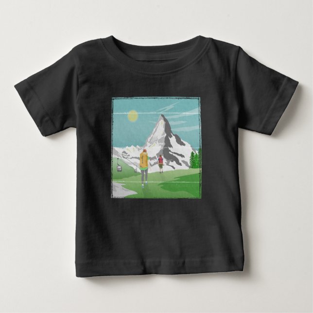 Camiseta suiça de poster de viagens matterhorn (Frente)