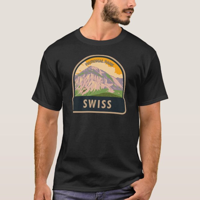 Camiseta Suiça do Parque Nacional Suíço Vintage (Frente)