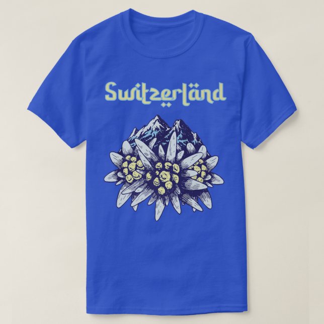 Camiseta Suiça Edelweiss Alps Souvenir Mountain Hikin (Frente do Design)