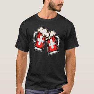 Camiseta Suiça Flag Beer Mug Legal Swiss Beer