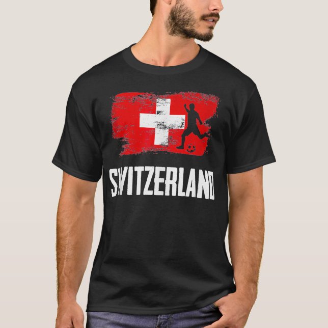 Camiseta Suiça Flag Jersey Swiss Soccer Team Swiss Swiss, M (Frente)