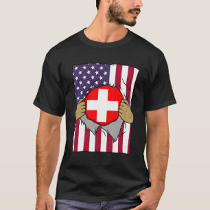 Camiseta Suiça Flag Me Home Pride Swiss American