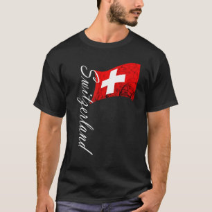 Camiseta Suiça Flag Vintage Swiss Flag Schweiz Swiss