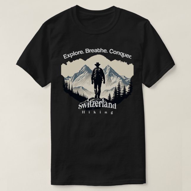 Camiseta Suiça Hackking Explore Respira Conquistar (Frente do Design)
