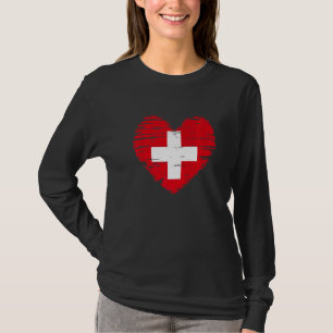 Camiseta Suiça Heart Swiss Flag Pride
