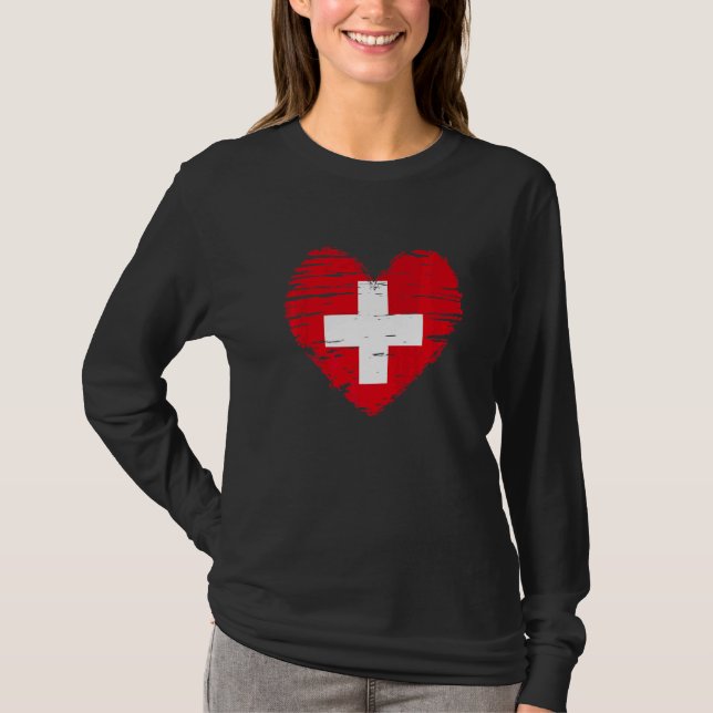Camiseta Suiça Heart Swiss Flag Pride (Frente)