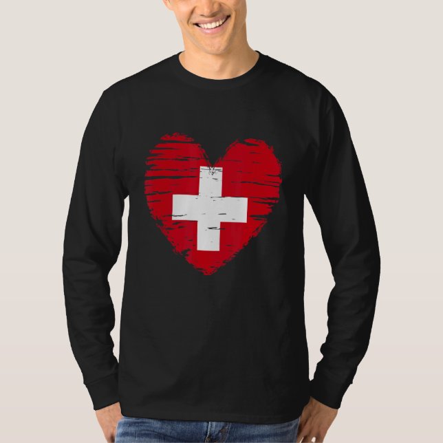 Camiseta Suiça Heart Swiss Flag Pride (Frente)