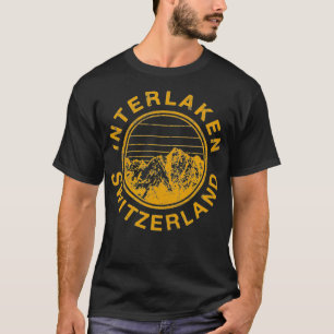 Camiseta Suiça Interlaken Vintage na Suíça Retro Ski