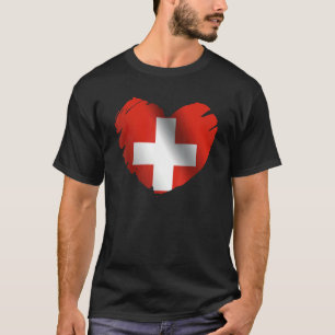Camiseta Suiça Na Forma De Coração Suíça Suíça