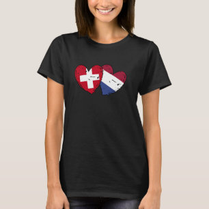 Camiseta Suíça Países Baixos Corações Bandeira Suíço Holand