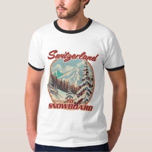 Camiseta Suíça para Snowboard