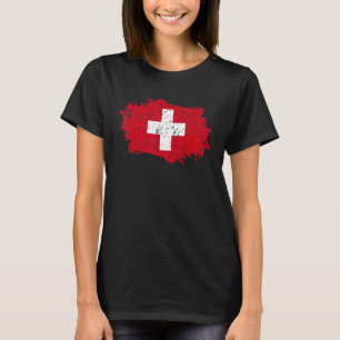Camiseta Suiça Sinalizador Grunge País Suiça Sinalizador