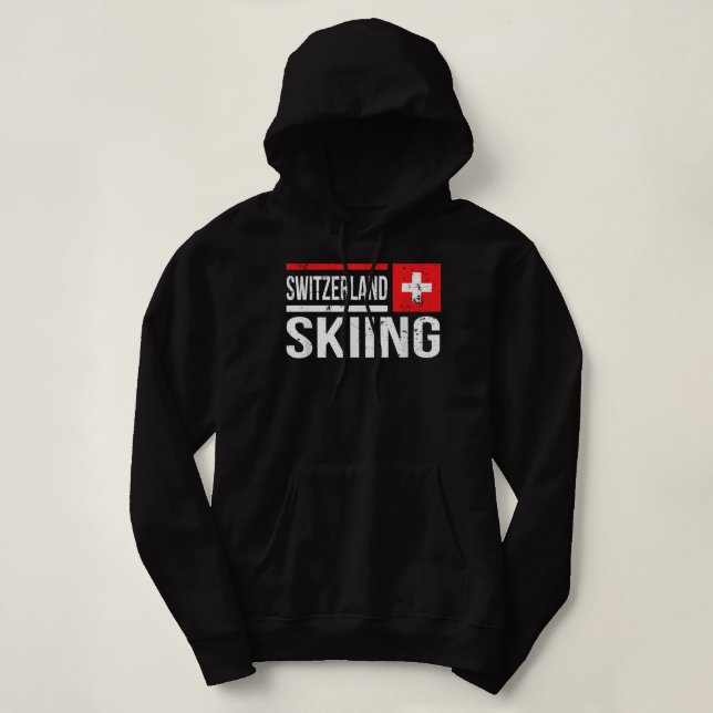 Camiseta Suiça Skiier Swiss Flag Mountain Winte (Frente do Design)