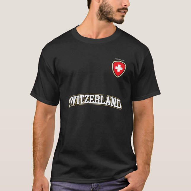 Camiseta Suiça Team Sports Futebol Swiss Flag Jersey (Frente)