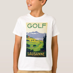 Camiseta Suiça Vintage Golf Lausanne City Lake