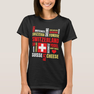 Camiseta Suiças Vacas Fondue Queijo Esquiando Suíça L