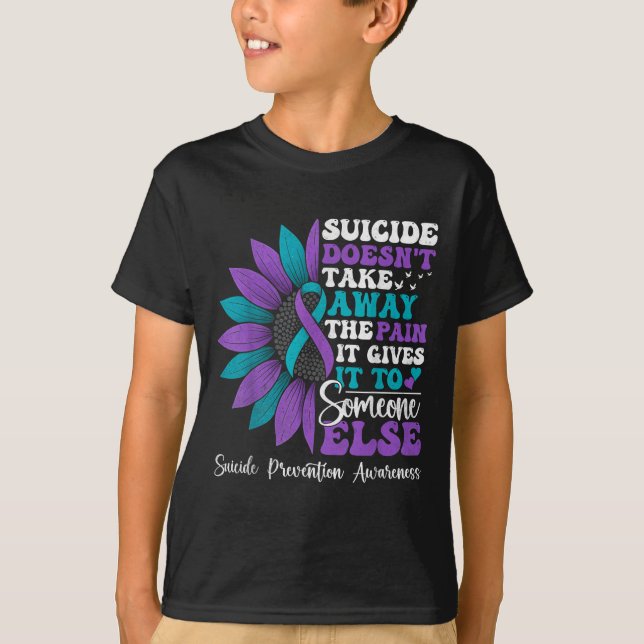 Camiseta Suicide Pain Sunflower Suicide Prevention Awarenes (Frente)