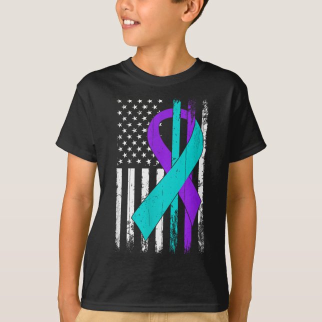 Camiseta Suicide Prevention Awareness American Flag  (Frente)